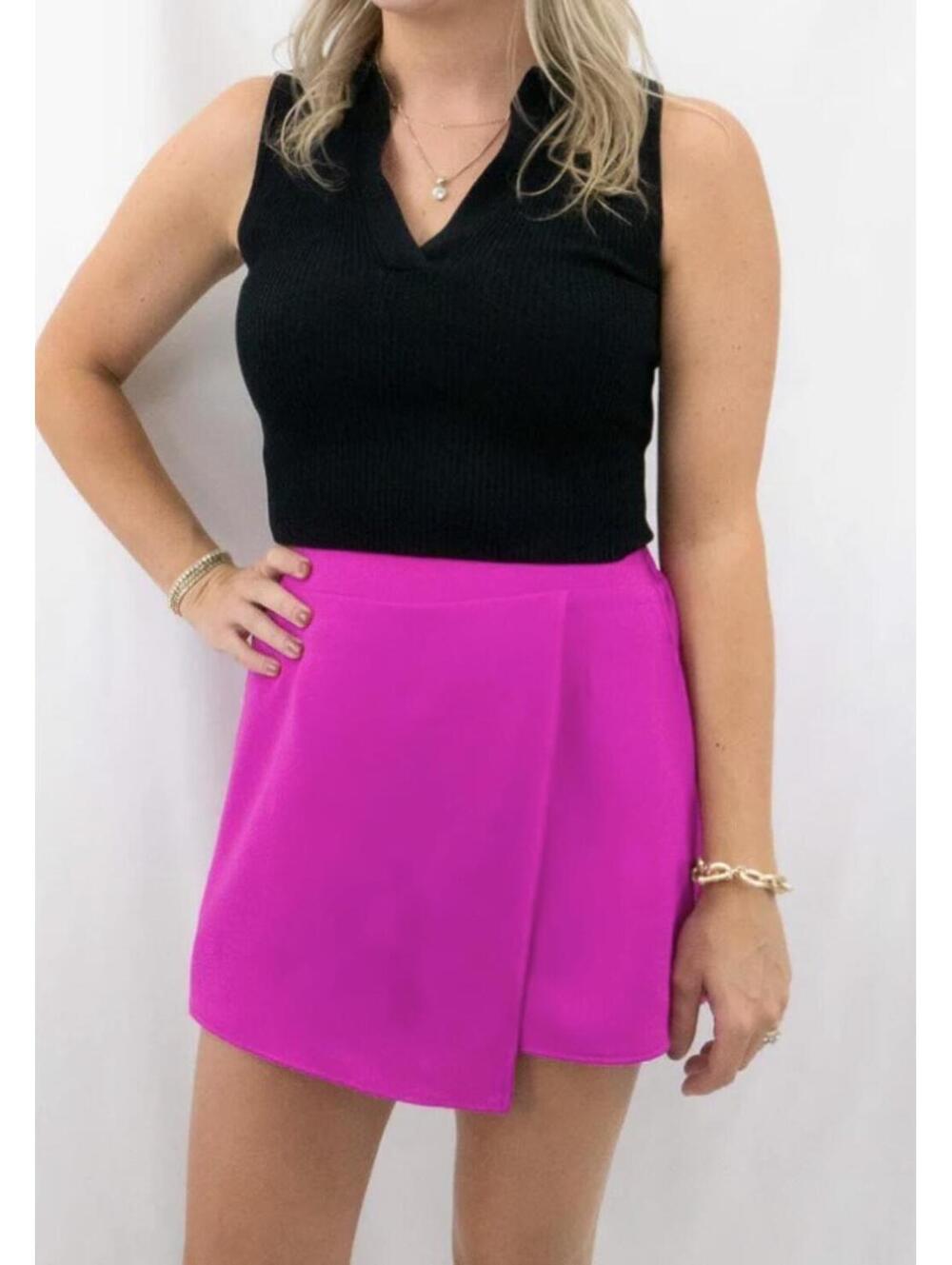Hot Pink Wrap Front TCEC skort Large